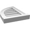 Ekena Millwork Quarter Round Top Left Surface Mount PVC Gable Vent w/ 2"W x 2"P Brickmould Sill Frame, 12"W x 18"H GVPQL12X1803SN - alternate 4